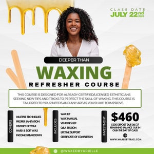 Canva Body Waxing Course Flyer Template/ Editable DIY Wax Class Flyer/ Digital Body Wax Course E-Flyer/ Waxing Masterclass IG Flyer Template