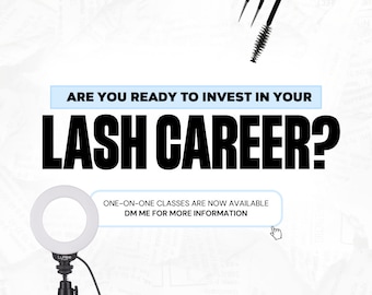 Canva Lash Tech Flyer Template/ DIY Lash Course Content Flyer/ Editable Lash Technician Group Class E-Flyer Template/ Lash Training IG Flyer