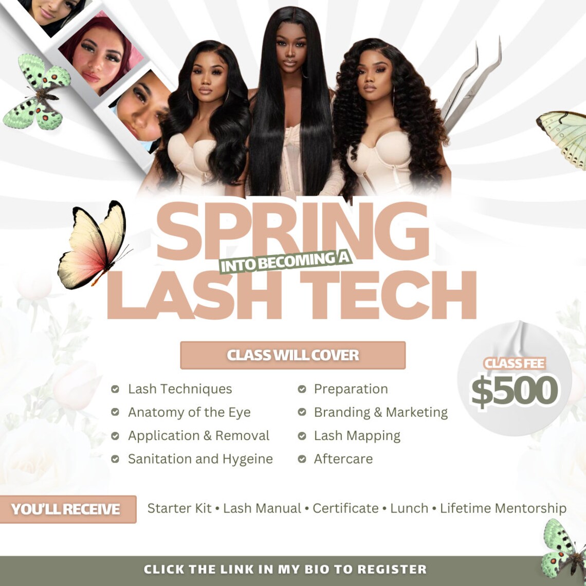 Canva Spring Lash Course Flyer Template for Lash Technician Group ...