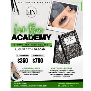 Canva Lash Training Flyer Lash Course Instagram Flyer DIY Lash Class Flyer Template Lash Course E-Flyer Design for 1on1 Lash Masterclass