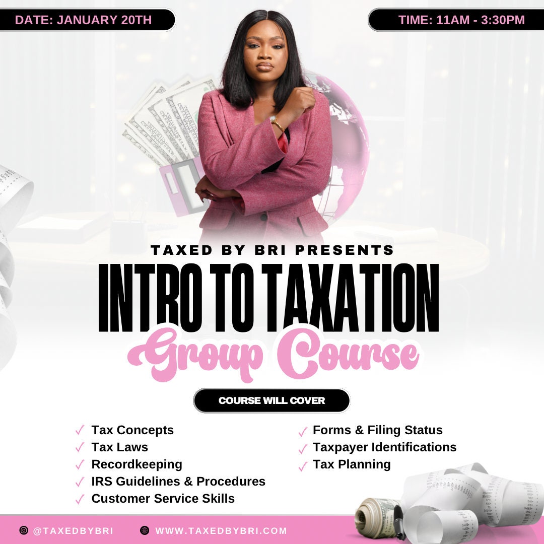 Canva Tax Preparer Course Flyer White Pink Tax Flyer Template Canva Tax Preparer Course Flyer White Pink Tax Flyer Template