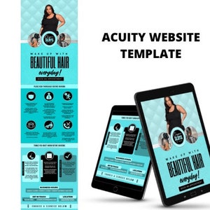 Canva Acuity Website Template/ Turquoise Acuity Scheduling Template/ Acuity Booking Template Designs/ DIY Editable Booking Site Template