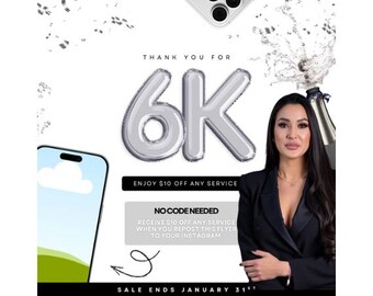 Canva Business Anniversary Sale Flyer Template DIY Discount Flyer Template For Instagram Happy Birthday Sale E-Flyer Client Appreciation