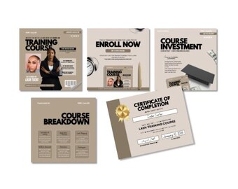Canva Hair Class Flyer DIY Lash Training Course Flyer Template Braid Class E-Flyer Sew In 101 Class Flyer With Certificate Makeup Class
