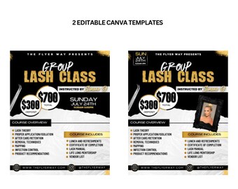 Canva Lash Tech Flyer Template DIY Lash Class Training Flyer 1on1 Lash Tech Masterclass Flyer Template Group Lash Course E-Flyer