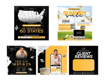 Canva Tax Prep Services Flyer Instagram Tax Preparer Summer Sale Flyer Digital Content Credit Repair E-Flyer Template DIY Tax Season Flyers