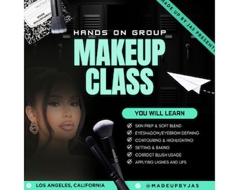 Canva Makeup Class Flyer DIY Editable Makeup Course Flyer Template  Makeup Masterclass Instagram Flyer MUA Training Course Flyer Template