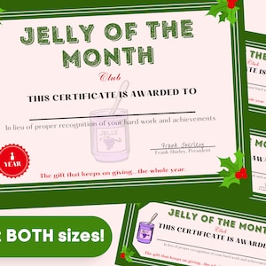 Jelly of The Month-certificaat - BEIDE MATEN Perfect kerstcadeau