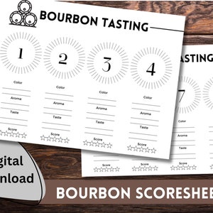 Printable Bourbon Tasting Scorecard - Download - Great for bourbon tastings