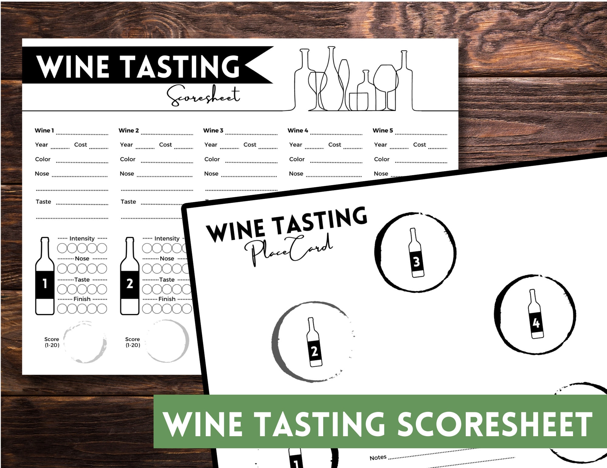 Printable Wine Tasting Card - Download - Great for Blind Wine Tasting ...
