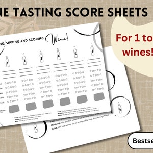 Cartão de Degustação de Vinhos - Download - Perfeito para a próxima Festa de Vinhos