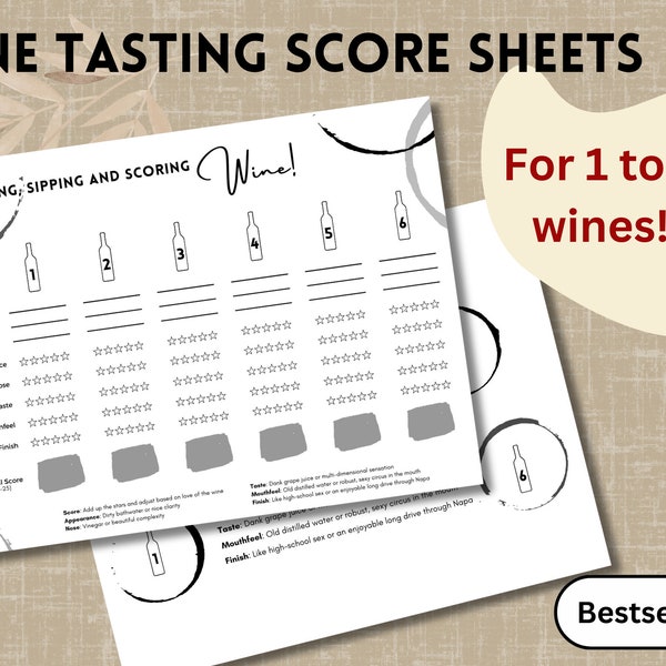 Wine Tasting Card - Download - Perfect for next Wine Party