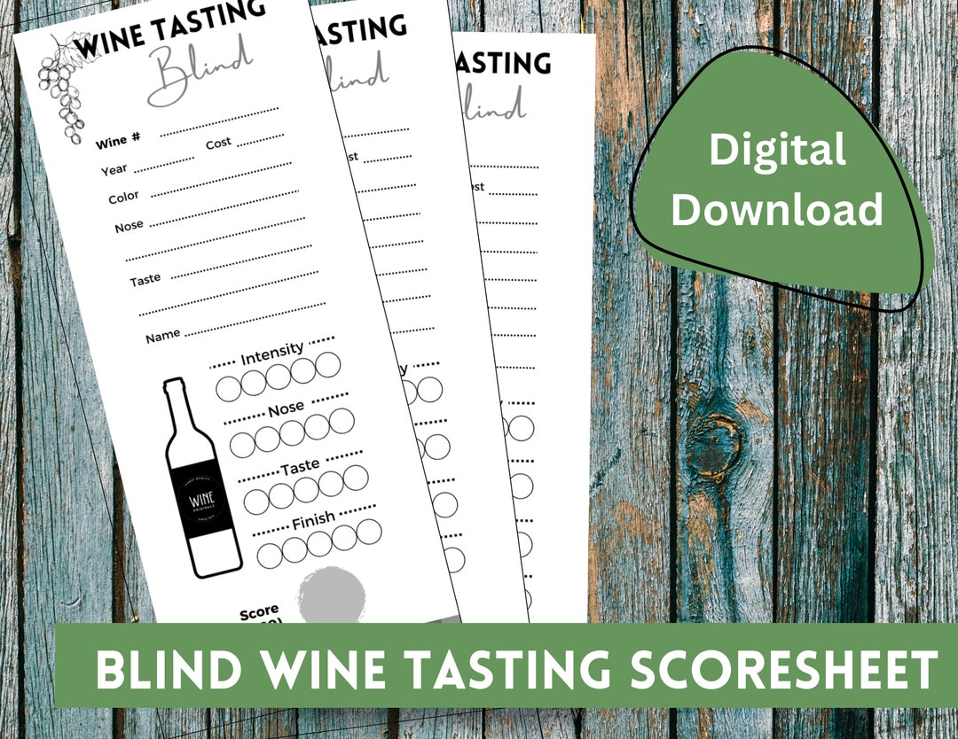 Blind Wine Tasting Cards - Download - Great for Blind Wine Tasting and ...