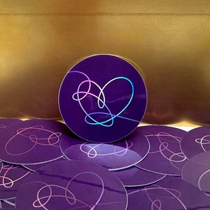 Pegatina BTS Love Yourself, BTS Army, corazón, pegatina holográfica, pegatina Kpop, calcomanía Lightstick