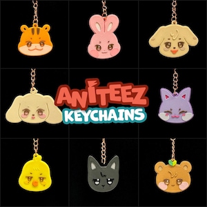 Aniteez Keychains for Atiny, Ateez Characters, Kpop accessories