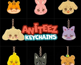 Aniteez Schlüsselanhänger für Atiny, Ateez Charaktere, Kpop Zubehör