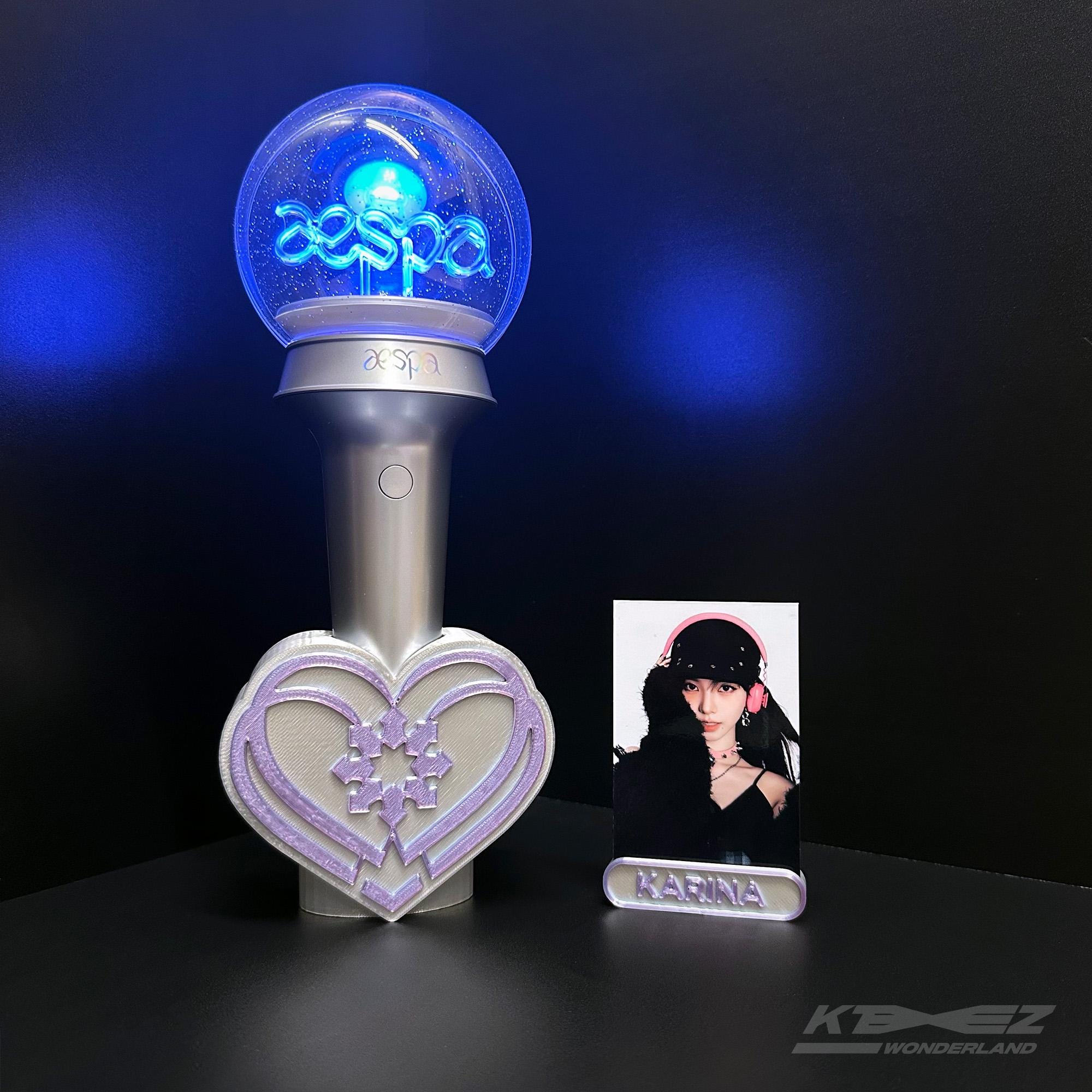 Aespa Heart Lightstick Stand and Karina PC Holder, Sbong Holder