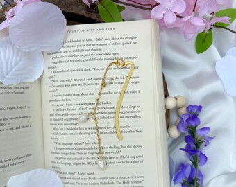Golden Pearls Charm Bookmark | Bookmark Charm | Gold Plated Bookmark | Gift for Readers | Bookmarks | Stocking Stuffer for Readers
