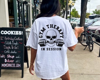 Gym Therapy Shirt, Gym Pump Cover, Men Gym Shirt, Funny Gym Shirt, Gym Rat Shirt, Gym Lover Gift, Weightlifting Shirt, Deadlift Skull Shirt