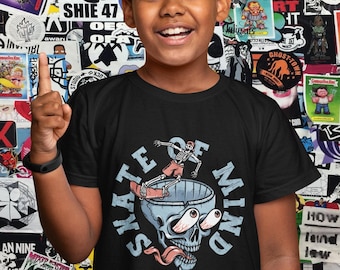 Skate of Mind Shirt, Kids Skate T-shirt, Skater Boy, Skateboard Lover, Skater Girl, Skater Kids Gift, Skateboarder Tee, Cool Kids Gift