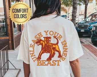 Unleash Your Inner Beast Shirt, Comfort Colors, Gym Pump Cover, Gift for Gym Rat, Oversized Gym Shirt, Workout Shirt, Weightlifting Shirt