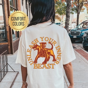 Unleash Your Inner Beast Shirt, Comfort Colors, Gym Pump Cover, Gift for Gym Rat, Oversized Gym Shirt, Workout Shirt, Weightlifting Shirt