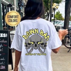 Down Bad Crying At The Gym Shirt, Comfort Colors, Pump Cover, Oversized Gym Shirt, Gym Rat Gift, Weightlifting Tee, Gym Pumpcover For Women