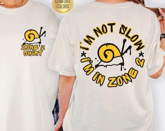 Camiseta "No soy lento, estoy en la zona 2", colores cómodos, divertida camiseta para correr, regalo para corredores, camiseta de maratón, ropa para corredores, regalo para corredores de maratón