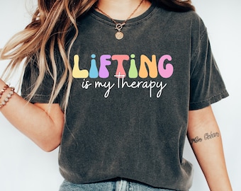 Lifting is my Therapy Pump Cover, Gym Shirt for Powerlifting, Funny Gym Tshirt for Work Out, Workout Clothes for Mom, Weightlifting Gift