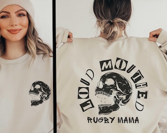 Loud Mouthed Rugby Mama Sweatshirt, Rugby Mom Gift, Rugby Lover Sweater, Sports Mom Gift, Varsity Rugby, Mothers Day Gift, Rugby Mama Shirt