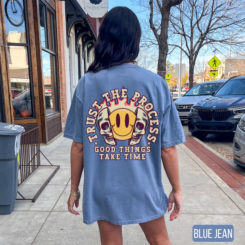 Trust The Process Good Things Take Time Shirt, Blue Jean Comfort Colors Shirt, Muscle Mommy Shirt, Gym Pump Cover, Powerlifting Shirt, Workout Shirt, Personal Trainer Gift, Vintage Gym Shirt