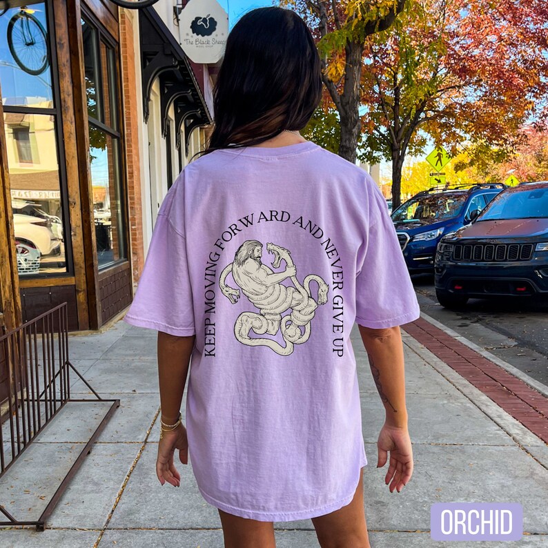 Never Give Up Shirt, Orchid Comfort Colors Shirt, Gym Pump Cover, Workout Shirt, Gym Tshirt, Gift for Him, Fitness Gift, Weightlifting Shirt, Muscle Mommy