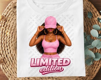 Black Girl Magic Melanin Diva Clipart, Limited Edition, Trendy Fashion PNG (Digital Download)