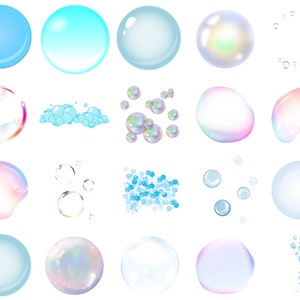 Burbujas, translúcidas, transparentes, agua PNG SOLAMENTE / Arte imprimible / Clipart / Sublimación / Descarga instantánea / Digital