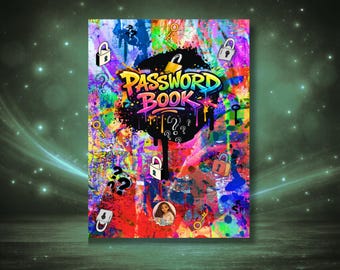 Graffiti Password Book, Login Tracker (Digital PDF) | 8x10’’