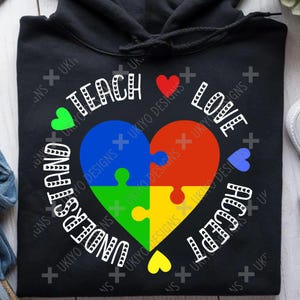 Autismebewustzijn, Neurodiversity Pride, Unique Minds, ALLEEN, PNG | Afdrukbare kunst | Clipart | Sublimatie | Direct downloaden | Digitaal 5