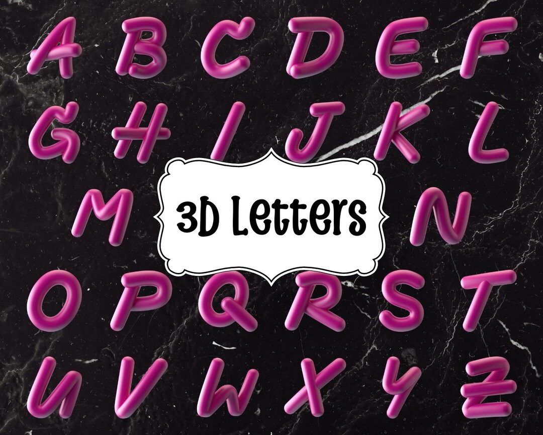 3d Letters, Big Letters, Clipart/png ONLY Bundle, Digital Download ...