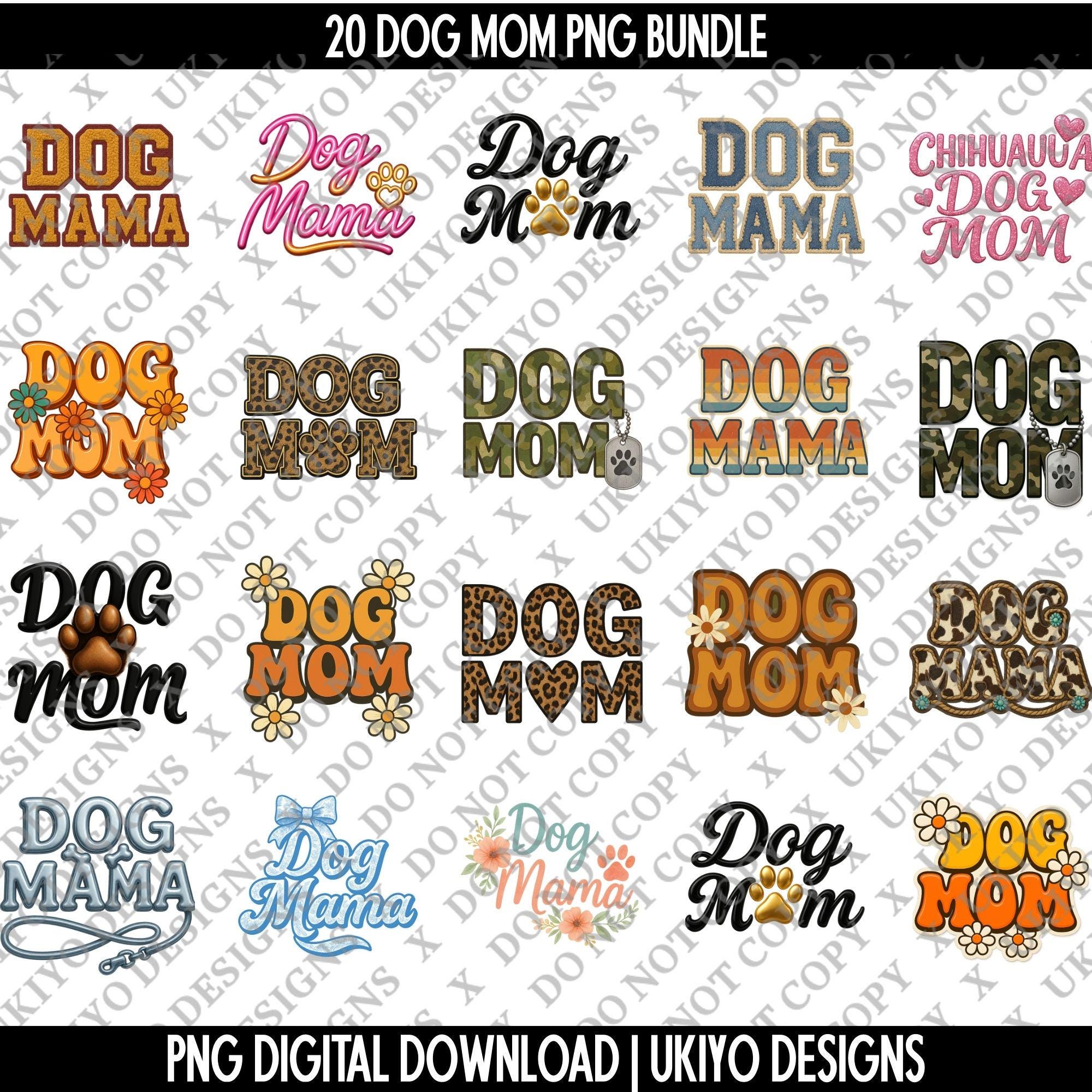 20 Dog Mom PNG Bundle | Dog Mama Sublimation Pngs | Cute Pet Mom ...