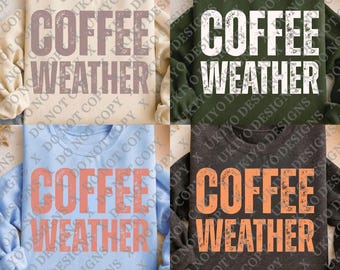 Paquete PNG de clima cafetero / Clipart de otoño desgastado (descarga digital)