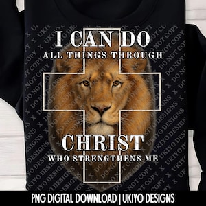Lion Cross Christian PNG Bundle | Faith Scripture (Digital Download)