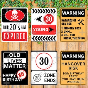 Paquete de decoración de letreros para 30 cumpleaños, accesorios para 30 cumpleaños, suministros para fiestas, decoraciones, suministros para fiestas PNG SOLAMENTE / Sarcasmo / Arte imprimible / Descarga instantánea