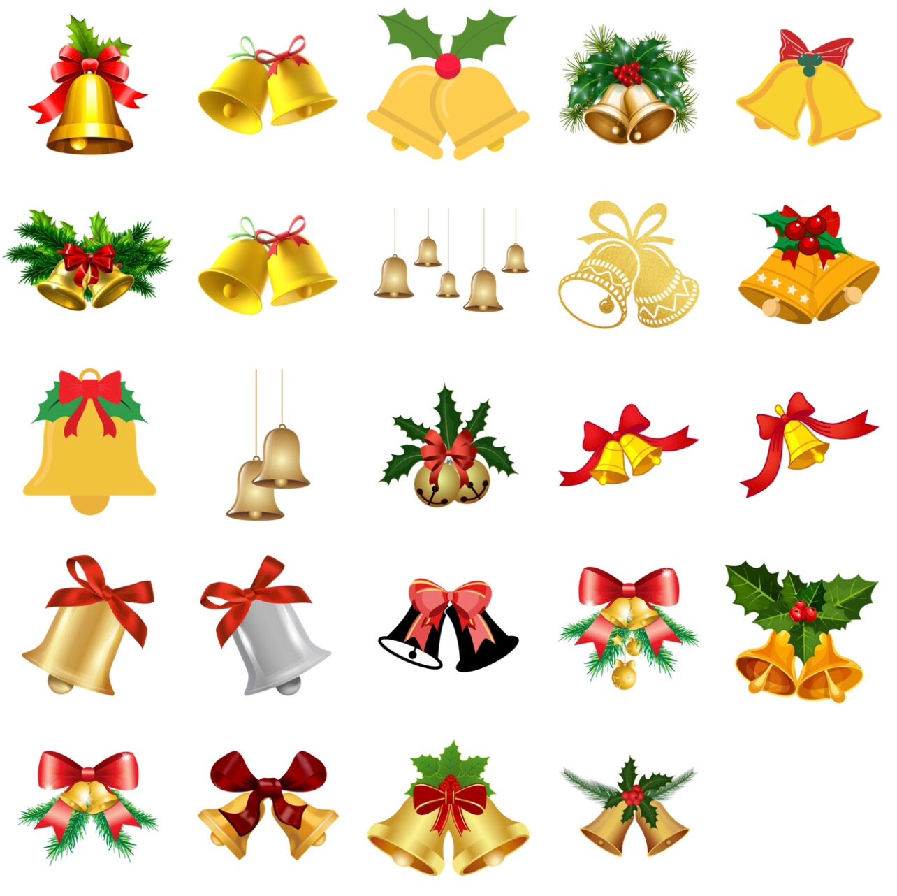 24 Images Christmas Bell Clipart/png Bundle Digital Etsy UK