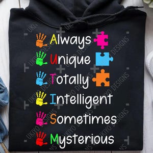 Autismebewustzijn, Neurodiversity Pride, Unique Minds, ALLEEN, PNG | Afdrukbare kunst | Clipart | Sublimatie | Direct downloaden | Digitaal 3