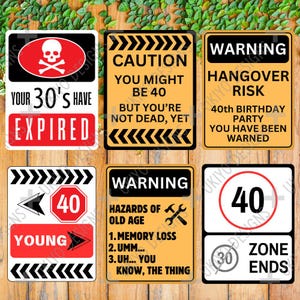 40th Birthday Sign Decor Bundle, 40th props, Party supplies, Decorations, Party Supplies PNG ONLY | Sarcasm| Printable art| Instant Download