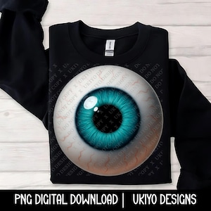 3D Eyeball PNG Clipart Design | Creepy Realistic Monster Eye Art | Horror Halloween Sublimation File | Scary Eyeball Digital Download