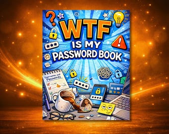 WTF is my Password Book, Login Tracker (Digital PDF) | 8x10’’