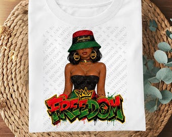 Juneteenth Freedom PNG Bundle, Black Woman 1865 Earrings Bucket Hat Graffiti, Afro Melanin Digital Download