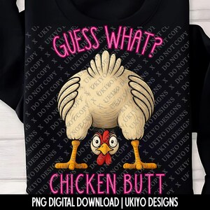 Funny Chicken Butt Clipart | Farm Animal PNG Bundle (Digital Download)