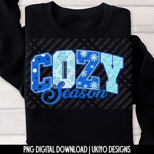 Cozy Season PNG Bundle – Winter Snowflake Text Designs, Blue Cold Weather Clipart, Christmas Sublimation, Seasonal Digital Download