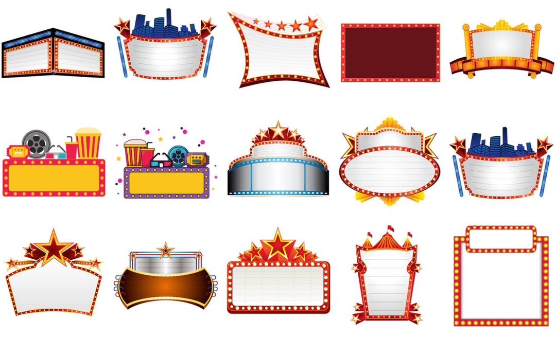 15 Images: Movie Premiere, Movie Showtime, Clipart/png ONLY Bundle ...